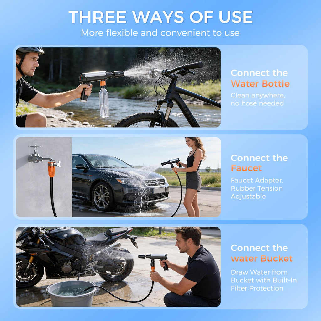3-Level, 5-in-1 Portable LCD Battery Cleaner